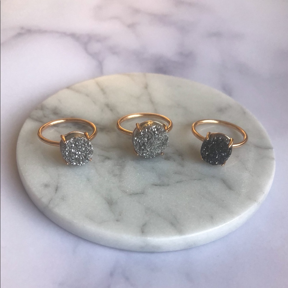 Druzy Ring - Silver or Black!
